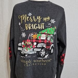 Simply Southern Charcoal Holiday Long Sleeve Tshirt